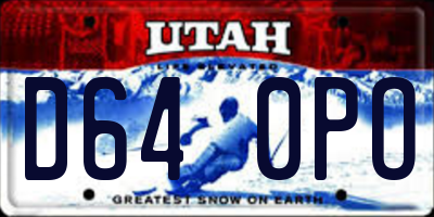 UT license plate D640PO