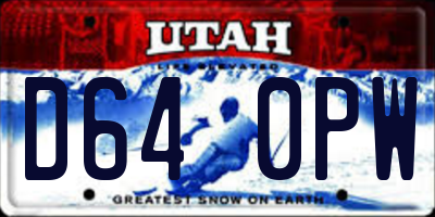 UT license plate D640PW