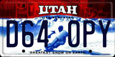 UT license plate D640PY