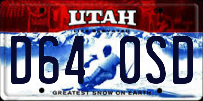 UT license plate D640SD