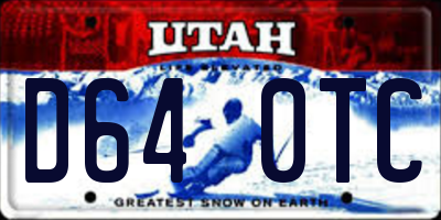 UT license plate D640TC