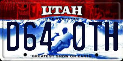 UT license plate D640TH