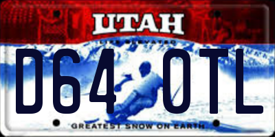 UT license plate D640TL