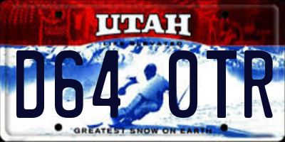 UT license plate D640TR