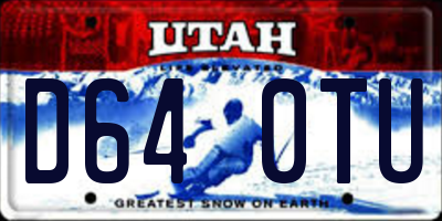 UT license plate D640TU