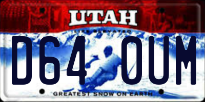 UT license plate D640UM