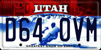 UT license plate D640VM