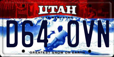 UT license plate D640VN