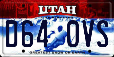 UT license plate D640VS