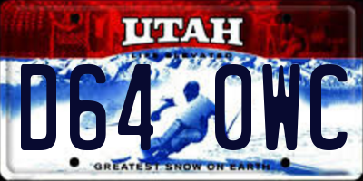 UT license plate D640WC