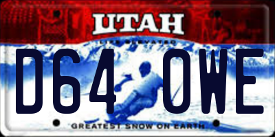 UT license plate D640WE