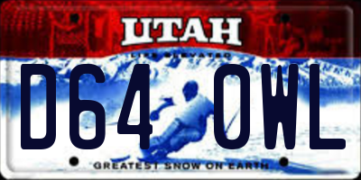 UT license plate D640WL
