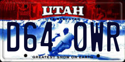 UT license plate D640WR