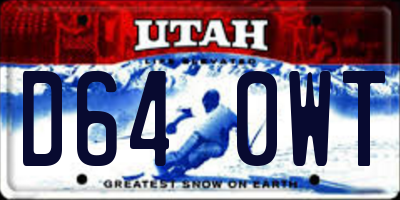 UT license plate D640WT