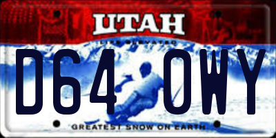 UT license plate D640WY