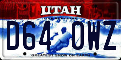 UT license plate D640WZ
