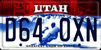 UT license plate D640XN