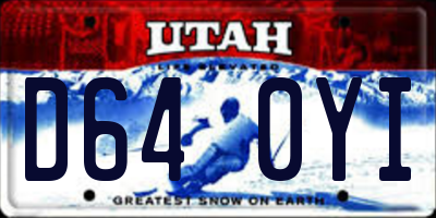 UT license plate D640YI