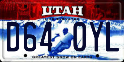 UT license plate D640YL
