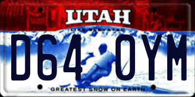 UT license plate D640YM