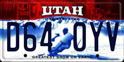 UT license plate D640YV