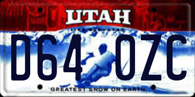 UT license plate D640ZC