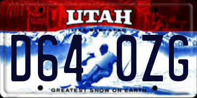UT license plate D640ZG