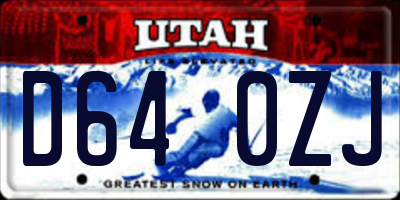 UT license plate D640ZJ