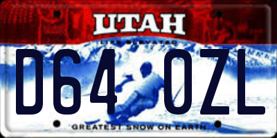 UT license plate D640ZL