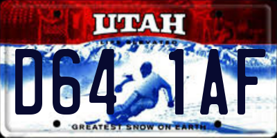 UT license plate D641AF