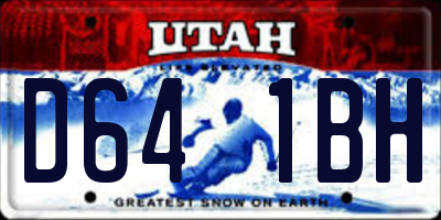 UT license plate D641BH