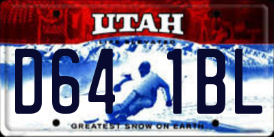 UT license plate D641BL