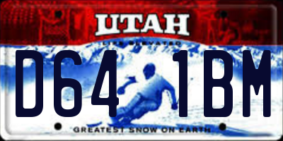 UT license plate D641BM