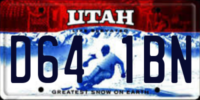 UT license plate D641BN