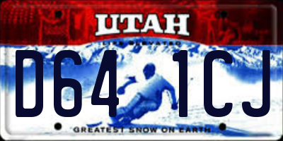 UT license plate D641CJ