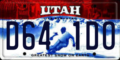 UT license plate D641DO