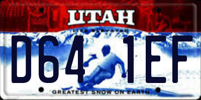 UT license plate D641EF
