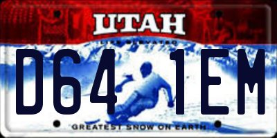 UT license plate D641EM
