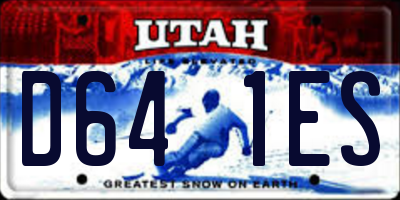 UT license plate D641ES