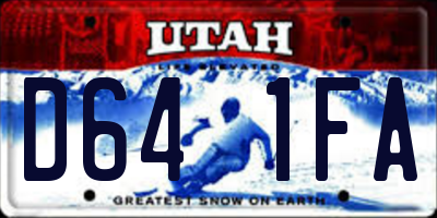 UT license plate D641FA