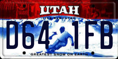 UT license plate D641FB