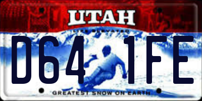 UT license plate D641FE