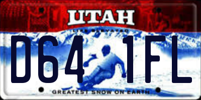 UT license plate D641FL