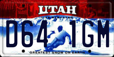 UT license plate D641GM