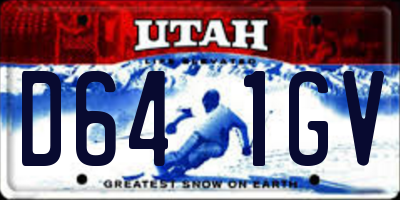 UT license plate D641GV