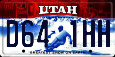 UT license plate D641HH