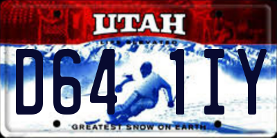 UT license plate D641IY