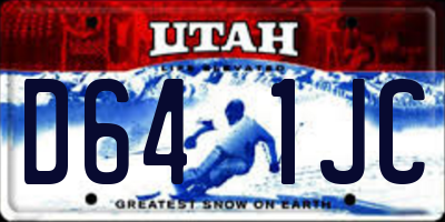 UT license plate D641JC