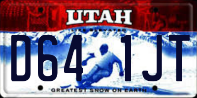 UT license plate D641JT