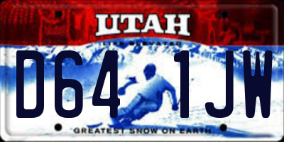 UT license plate D641JW